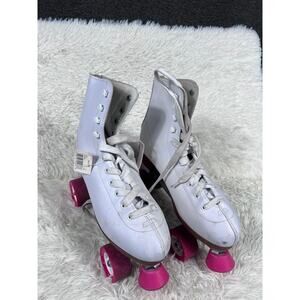 Chicago Skates White Roller Skates Ladies US 11 EUR 43 Pink Wheels CRS400 Shoes